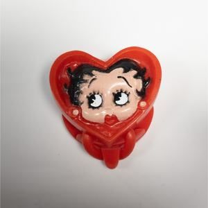 Betty Boop Clip On Luggage Purse Tag Heart Shaped